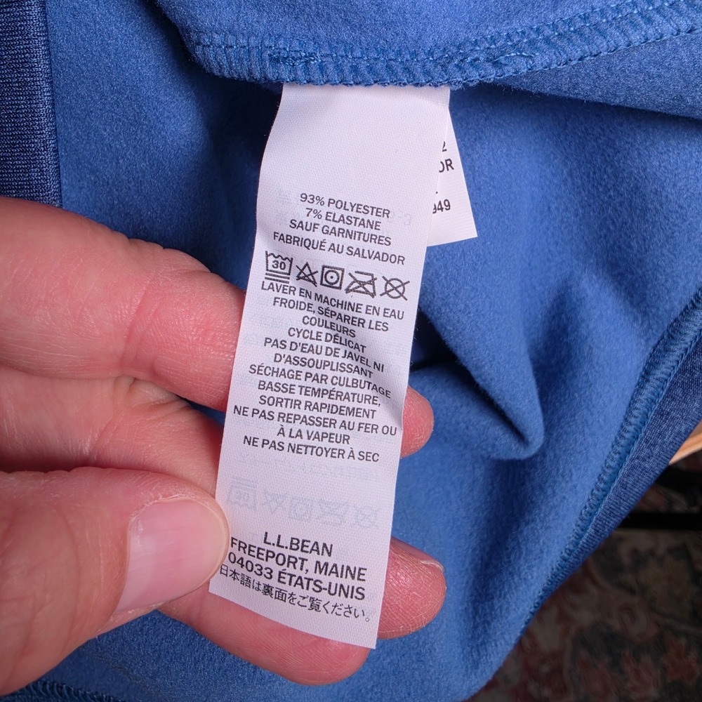 L.L.Bean Mountain Fleece Pullover Mens L Blue Navy 1/2 Zip Colorblock NWT - Picture 7 of 8